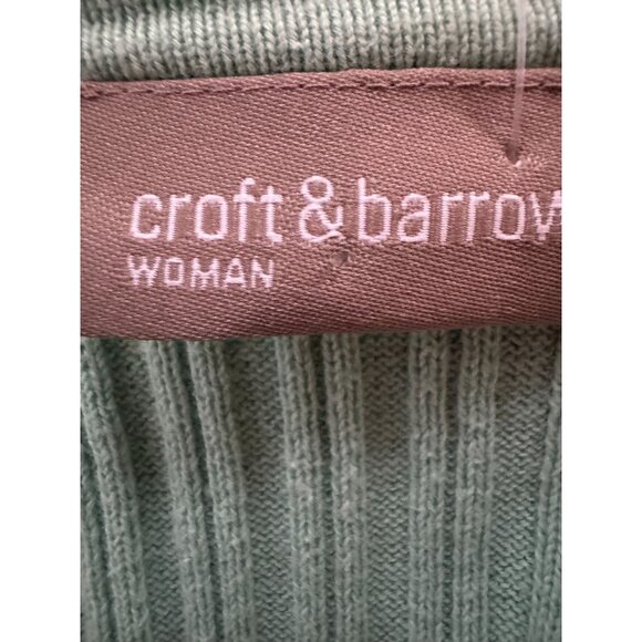 Croft & Barrow Womens Mint Green Ribbed V-Neck Sweater 2X 100% Cotton - Picture 9 of 16